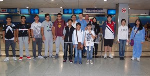 The UAE National Junior Squad prepares for departure at the Dubai International Airport